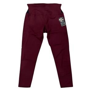 NWT Tommie Copper Women's Lower Back Support Leggings Burgundy Size L